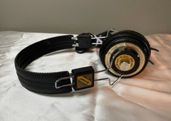 Vintage Pyramid HP-50 Headband Headphones Adjustable Over Ear Gold Tone Accents