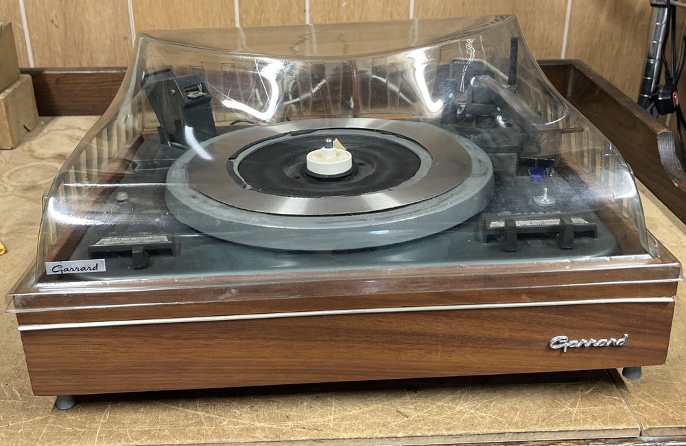 Vintage Garrard A70 Turntable With Clear Molded Dust Cover