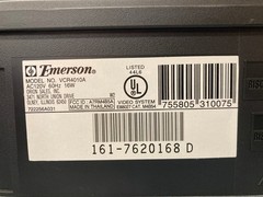 Emerson VCR4010A 4-Head VCR Video Cassette Recorder VHS Player (NO REMOTE)