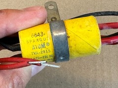 NOS Vintage TVA-2515 Sprague Atom Paper Capacitor 20 + 20 uf 250v Firecracker