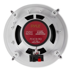 Pyle PDIC Series 8″ 250W Round Flush Mount Wall and Ceiling Speakers, (8 Pack)