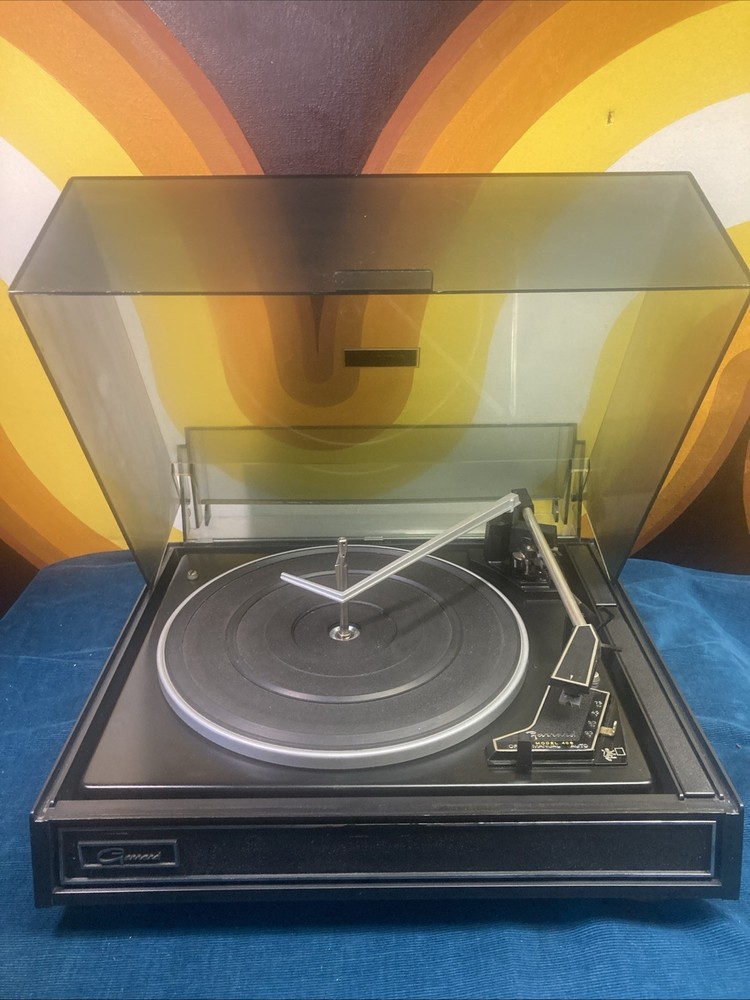 GARRARD 40b 4 Speed Turntable Record Player W Dust Cover WORKS SEE VIDEO England