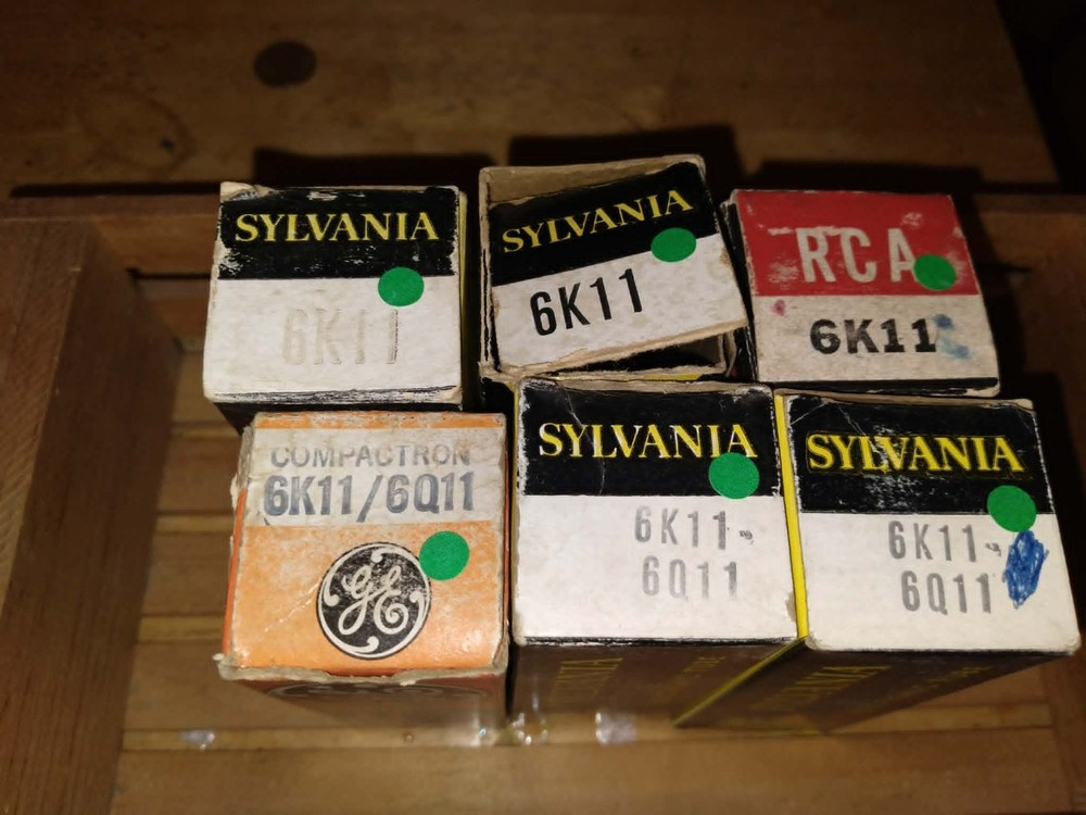 Various New Old Stock 6K11 (6Q11) Triple Triode Tube Hickok Tested