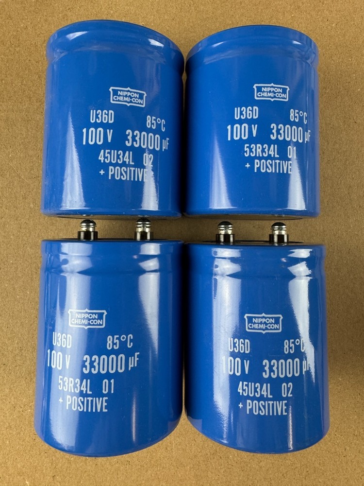 4 New 33000 uf 100v Capacitors EXACT FIT Threshold S500 II Main Filter 3″ 76.2mm