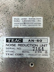 VINTAGE TEAC AN-60 NOISE REDUCTION UNIT DOLBY SYSTEM