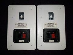PAIR Realistic Tandy Minimus 7 Optimus Pro 7AV 40-2059 Die Cast Metal White PAIR