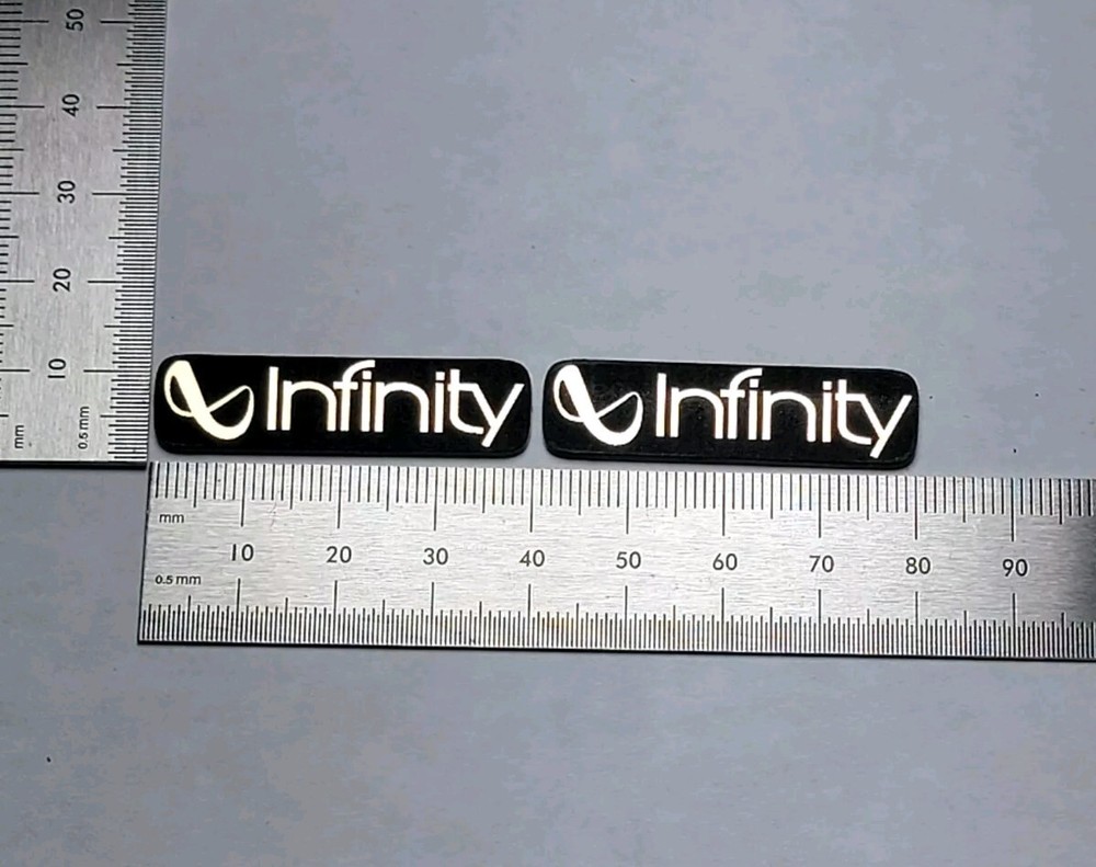 Infinity Reference Speaker Badge Emblem Logo Custom Made Pair – Brushed Gold