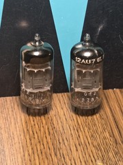 12AU7A Tube Pair Mullard Short Plate O-Get Blackburn UK Test NOS 96 % Hammond