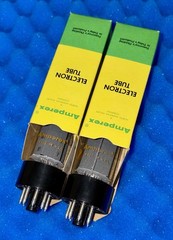 TWO Amperex 7591A Tubes / Amplitrex Tested / 1978 World Globe Logo