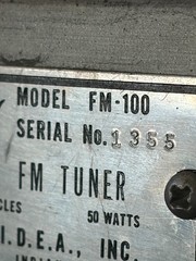1950 s Regency FM 100 Tube Tuner Original Nice RARE Powers on lights up