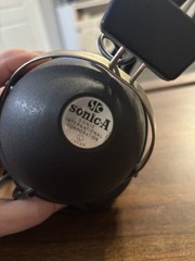 Sonic-A Black Over-Ear Headphones 6.35mm Adjustable Headband Double Earpiece