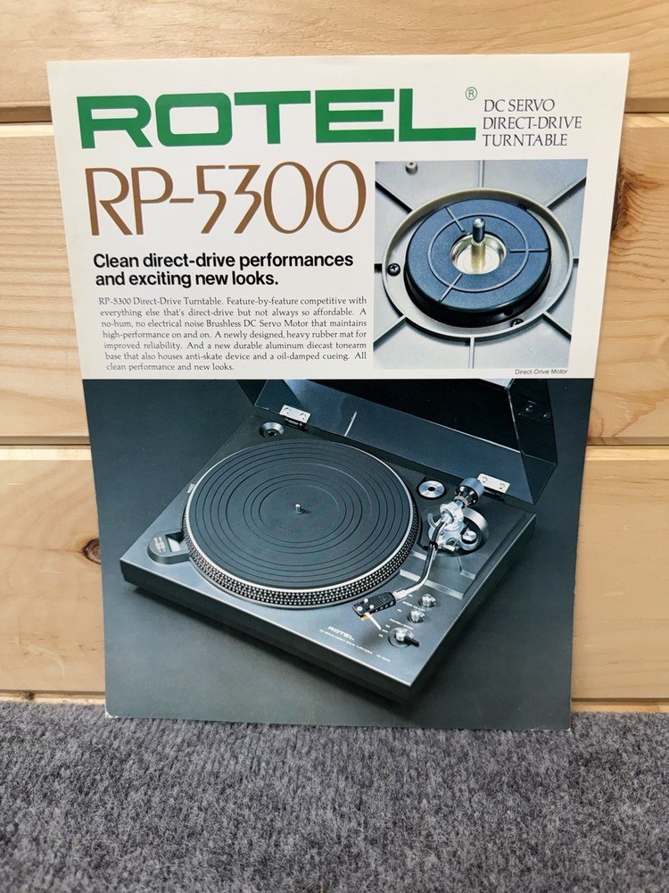 ⭐️Original Rotel RP-5300 Stereo Turntable Dealer Sales Brochure Very Nice!⭐️