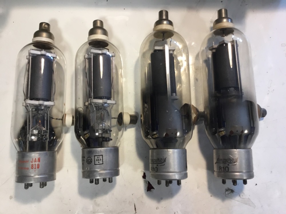 quad rca/amperex jan 810 tube lot , continuity tested good
