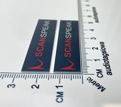 ScanSpeak Speaker Badge Logo Emblem PAIR Custom Made Self Stick Aluminum
