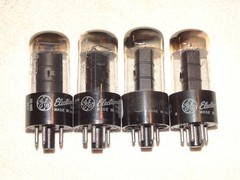 4 x 6V6gt G.E. Tubes *Clear Glass-Black Plates*Tested Matched Quad*#6
