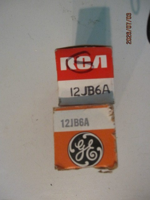 TWO TUBES 12JB6A BOTH BOXES HAVE A G ON BOX GOOD. FOUND AT ESTATE SALE