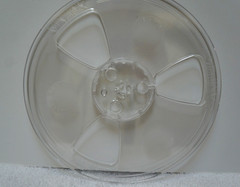 AMPEX CRYSTAL CLEAR PLASTIC 7″ inch TAKE-UP REEL for 4-track 3.75 ips 7.5 ips