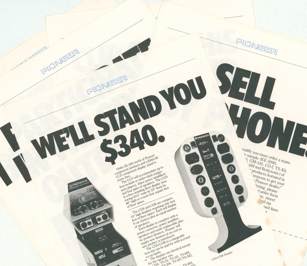 1977 Pioneer Electronics Car Stereo Audio HiFi Dealer Ad Copy Samples Speaker