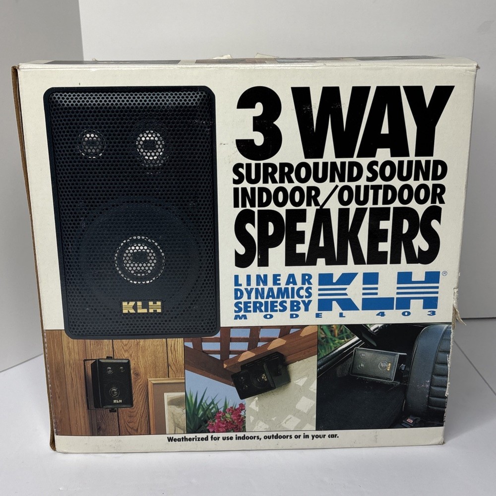 KLH 3 Way Surround Sound Indoor/Outdoor Speakers 403A NEW Open Box NOS