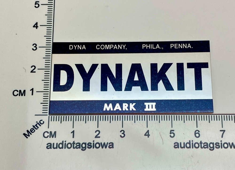 Dynaco Dynakit Mark III Badge for Amplifier Mark 3 Foilcal Replacement