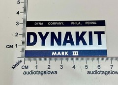 Dynaco Dynakit Mark III Badge for Amplifier Mark 3 Foilcal Replacement