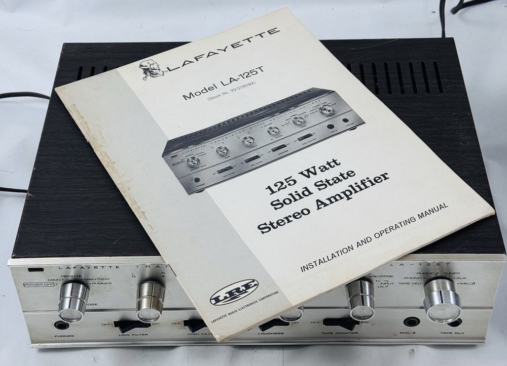 Lafayette Model LA-125T Transistor Stereo Amplifier tested working