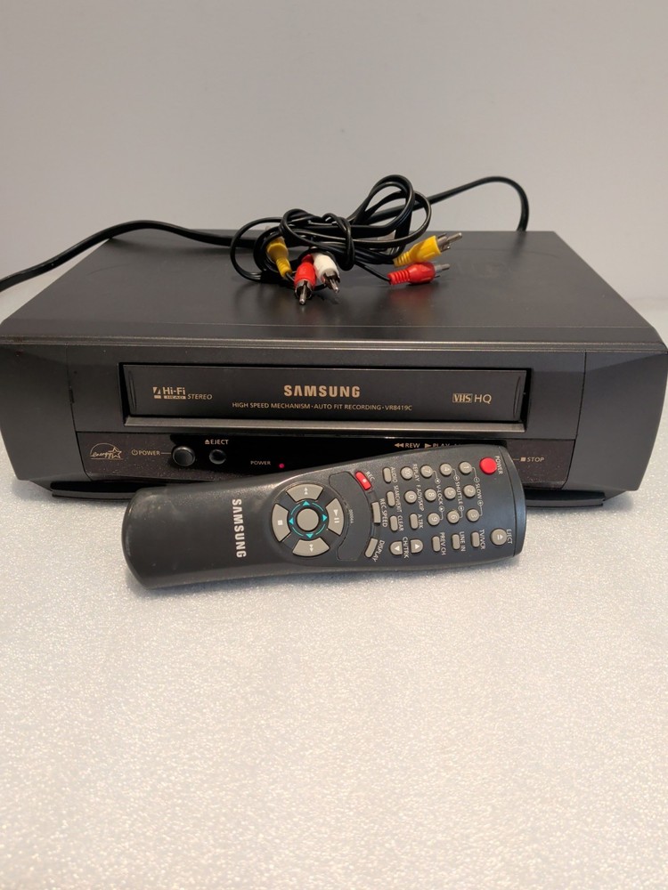 Samsung VR8419C VHS HiFi Stereo VCR 4 head -tested Working W/Remote Amazing Cond