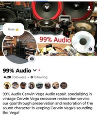 Cerwin Vega D-7 Crossover Restoration Service For One Pair READ Listing!