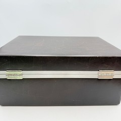 Vintage Brown Faux Leather 8-Track Tape Carrying Case 24 Slot Storage Box Retro