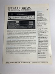 Sony STR 6046A Stereo Receiver Brochure Vintage Rare Original