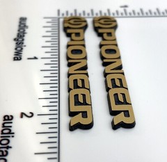 Pioneer Speaker Badge Logo Pair Gold Incised Plastic for CS Series and Others