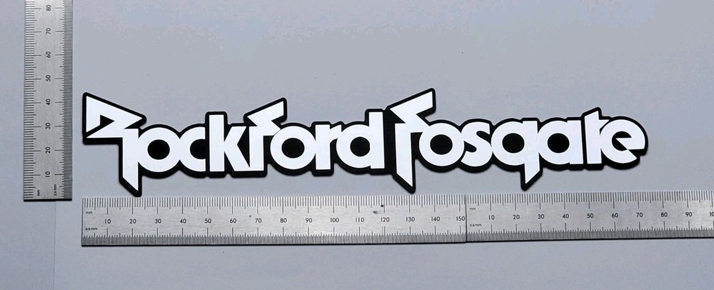 Rockford Fosgate Badge Emblem Logo 9 Inch Custom Incised Acrylic With Adhesive