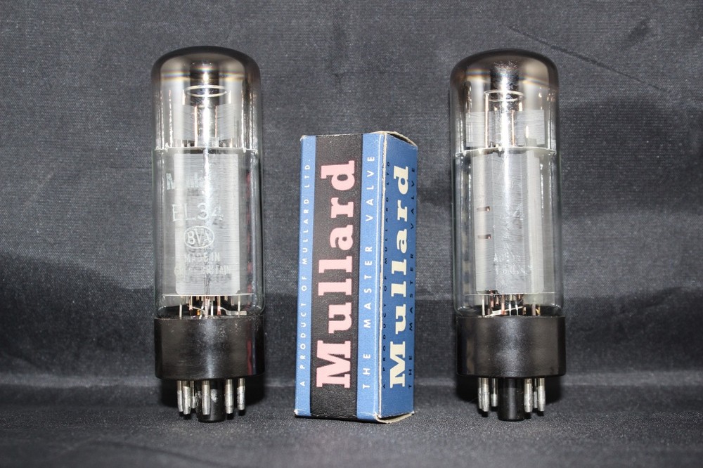 2 SUPER MATCHED Pair Vintage xf2 Mullard EL34 6CA7 Amplitrex TEST STRONG 105%+