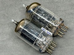Matched Pair RCA 12AX7 ECC83 Long Black Plates ‘D’ Getters Test NOS Amplitrex