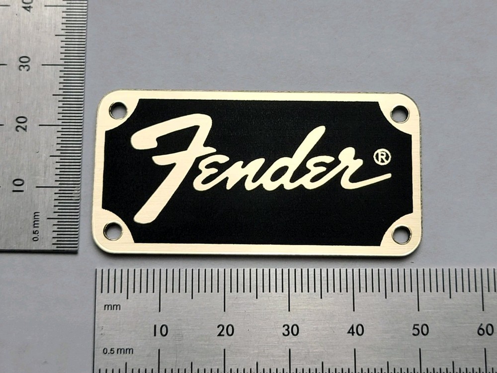 Fender Transitional Badge Logo for Amp, Case, & Equiptment – Gold With Adhesive