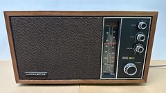Lafayette AM/FM Plug in Wood Cabinet Tabletop Radio 99-35644W Japan Tested