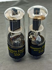 (2) Western Electric 375A Beam Power Tubes Matched Codes Exc Cond Tests NOS TV-7