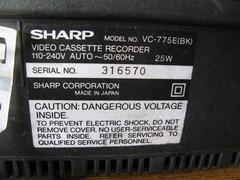 Sharp VC-775E Multi-System VCR /w Box, Remote. User manual Mint Condition Works