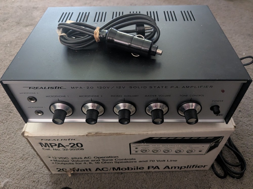 Vintage Realistic MPA-20 Solid State PA Amplifier Model 32-2020B