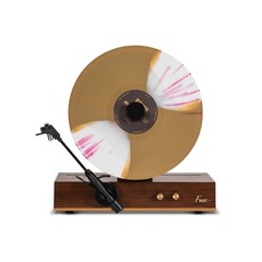 Fuse GLD Vertical Vinyl Record Player w/o Speakers, Bluetooth, AUX – Gold Trim
