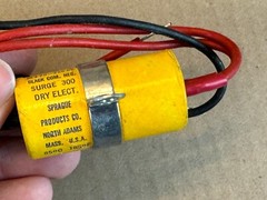 NOS Vintage TVA-2515 Sprague Atom Paper Capacitor 20 + 20 uf 250v Firecracker