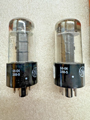NOS NIB GE 6V6GT Tube Black Plate Pair