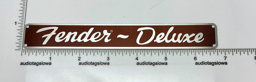 Fender Deluxe Tweed Brown Amplifier Badge Custom Made Aluminum